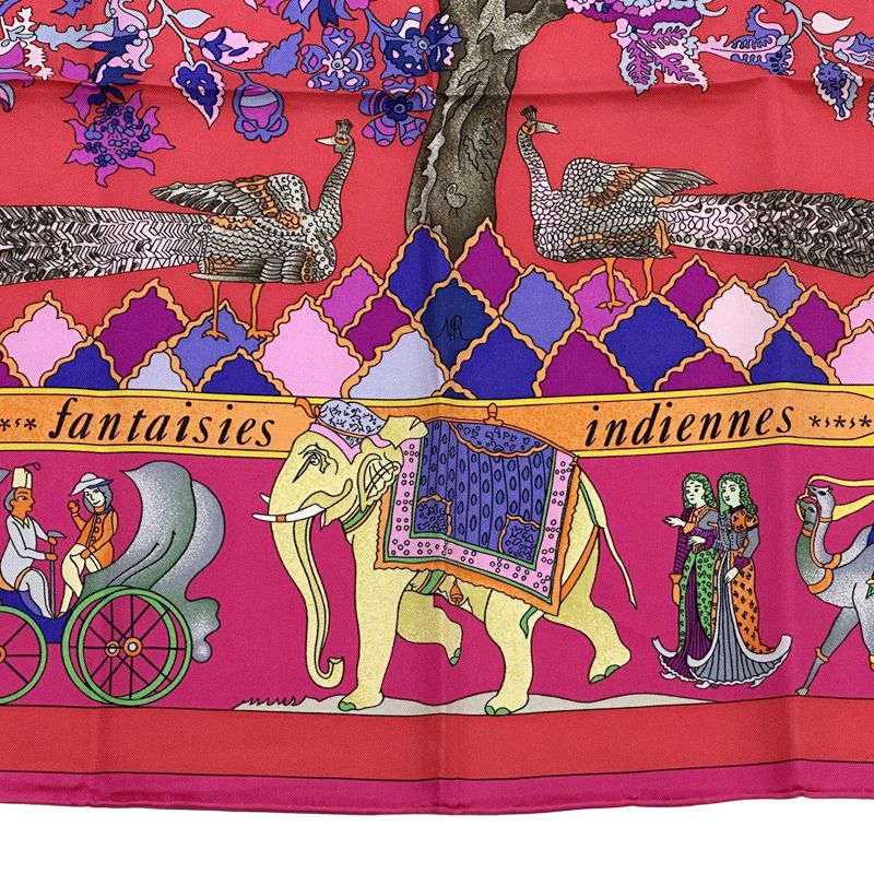エルメス HERMES スカーフ カレ90 Fantaisies indiennes 眩惑のインド
