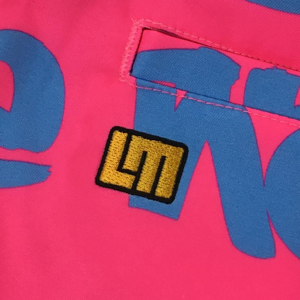 Loudmouth - 【超美品】ラウドマウス スカート ピンク×ライトブルー 英字総柄 ビッグワーズネオン 内側インナーパンツ レディース S ゴルフウェア LOUDMOUTH 超美品】ラウドマウス スカート ピンク×ライトブルー ビッグ