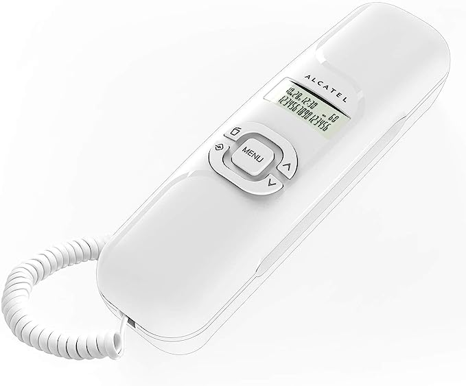 ALCATEL (アルカテル) T16 電話機 ナンバーディスプレイ おしゃれ シンプル 固定電話機 シンプルフォン コンパクト 小型 壁掛け 受付用  オフィス用 業務用 家庭用 リダイヤル 親機のみ 日本語説明書付き ホワイト ::12190