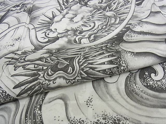 平和屋本店□極上 琉染の創設者 山岡古都 水墨書 訪問着 龍 証紙付き