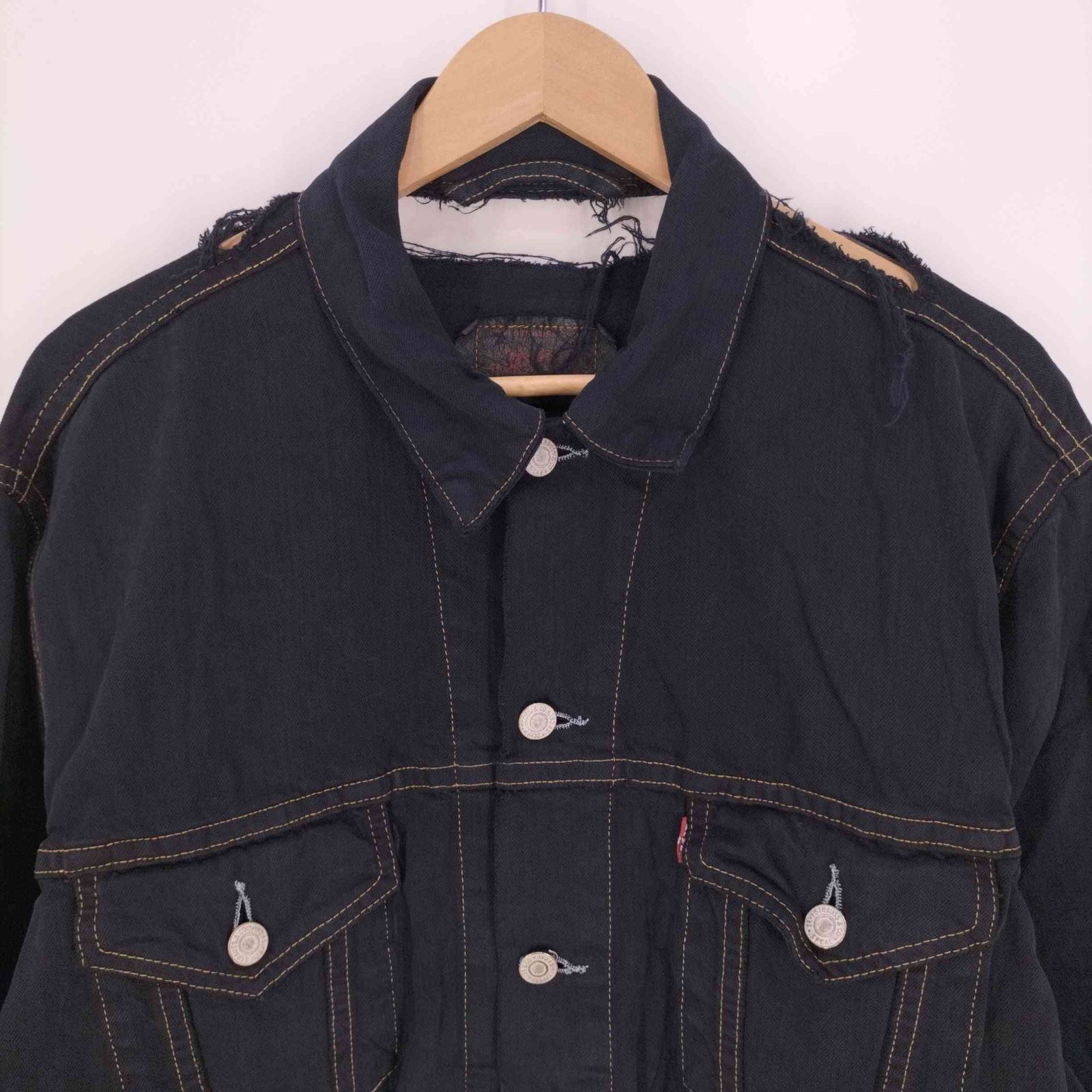 Levi's 72510 ブラックデニムジャケット Lサイズ Levi's 古着 リーバイス 72510-0014 ユーロモデル ブラック