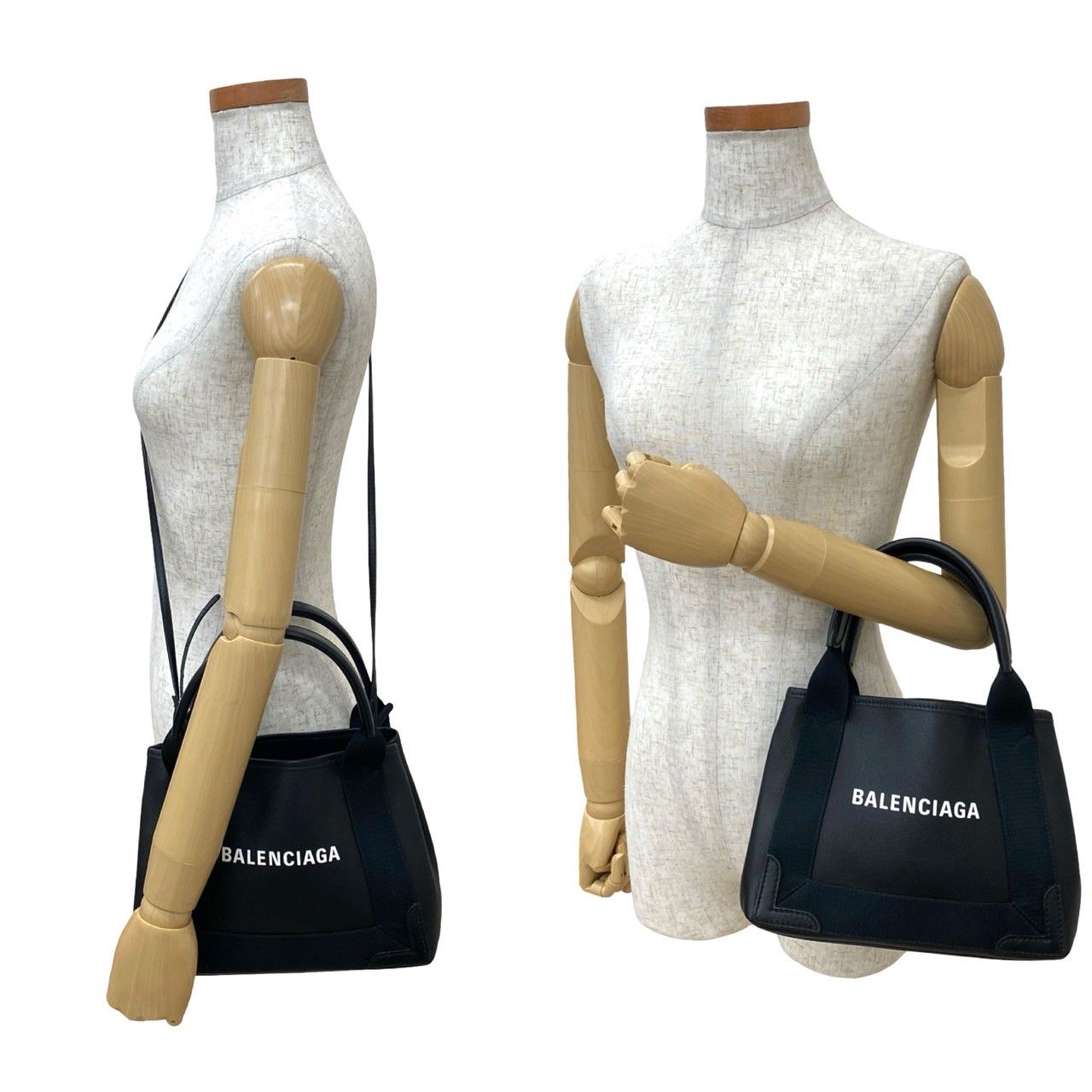 極 美品 BALENCIAGA バレンシアガ ネイビー カバス S レザー 本革 2way