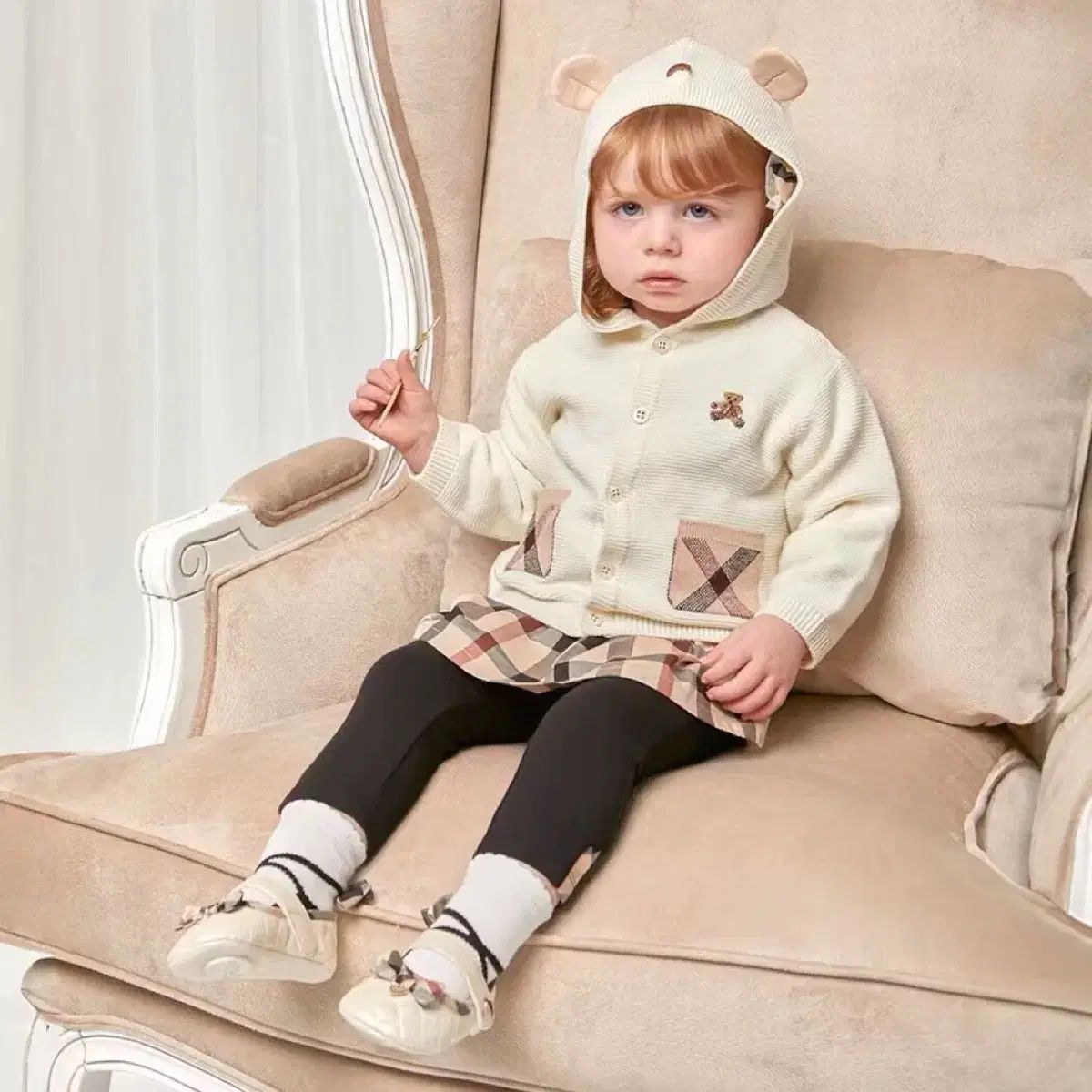 ダックスベイビー ベア フーディー パーカー ニット カーディガン