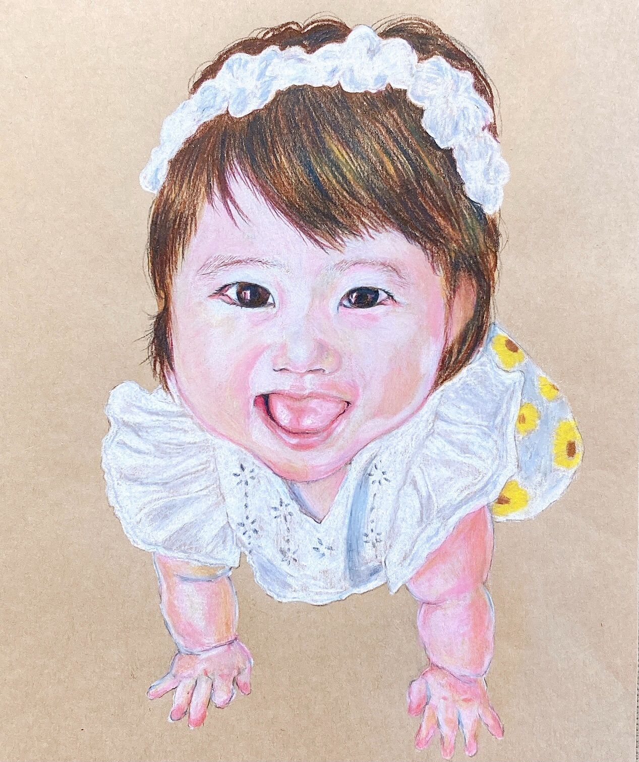 sample】色鉛筆絵 似顔絵オーダー A4 - メルカリ