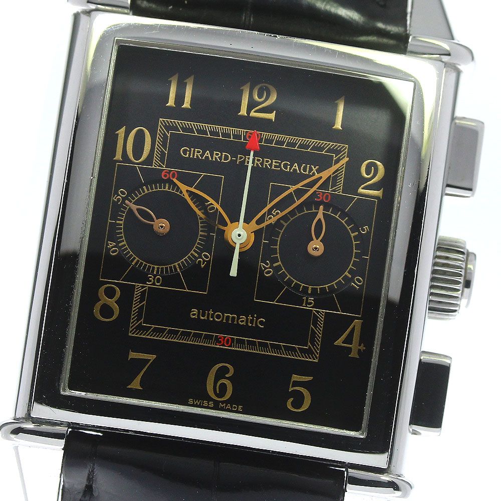 ジラール・ペルゴ GIRARD-PERREGAUX ヴィンテージ クロノグラフ cal.72 手巻き メンズ _745592軽い擦り傷小さい打痕ベゼル  - 腕時計(アナログ)