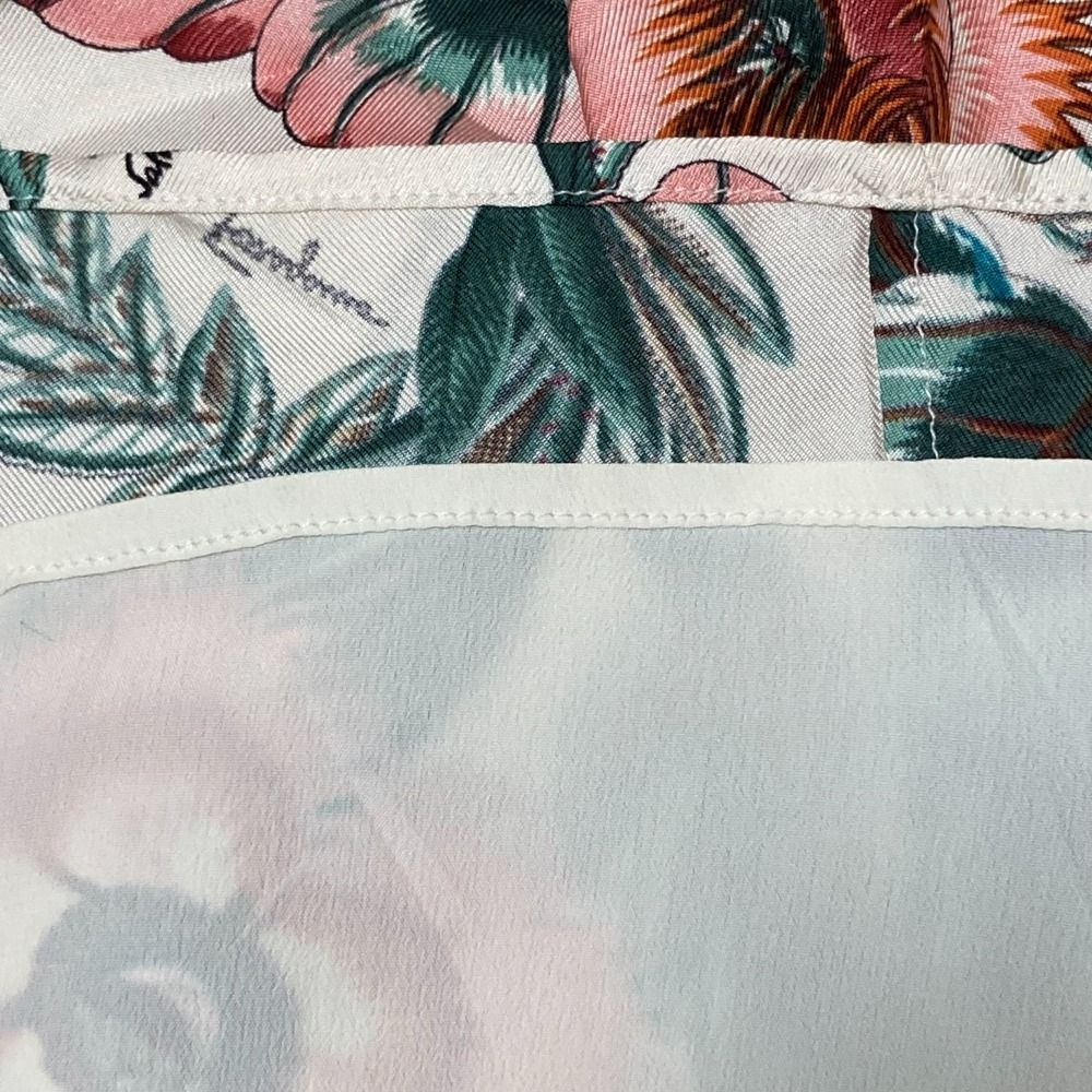 Salvatore Ferragamo サルヴァトーレフェラガモ シルク ボタニカルプリント ロングスカート サイズ38 ベージュ レディース 古着 GULLKHAN_COM