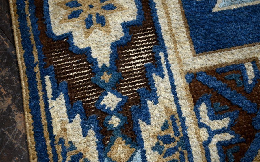 a*a様 昭和初期　レトロ段通　⑤ 蔵A5282】古い緞通 段通 敷物 絨毯 木綿 堺赤穂鍋島 - メルカリ