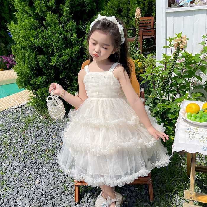 子供服 ワンピース ドレス 姫服 キッズ 女児 小学生 キッズ 可愛い  おしゃれ カジュアル キャミワンピ  発表会 結婚式 音楽会 演奏会  90cm 100 子供服 女の子 チュール ワンピース