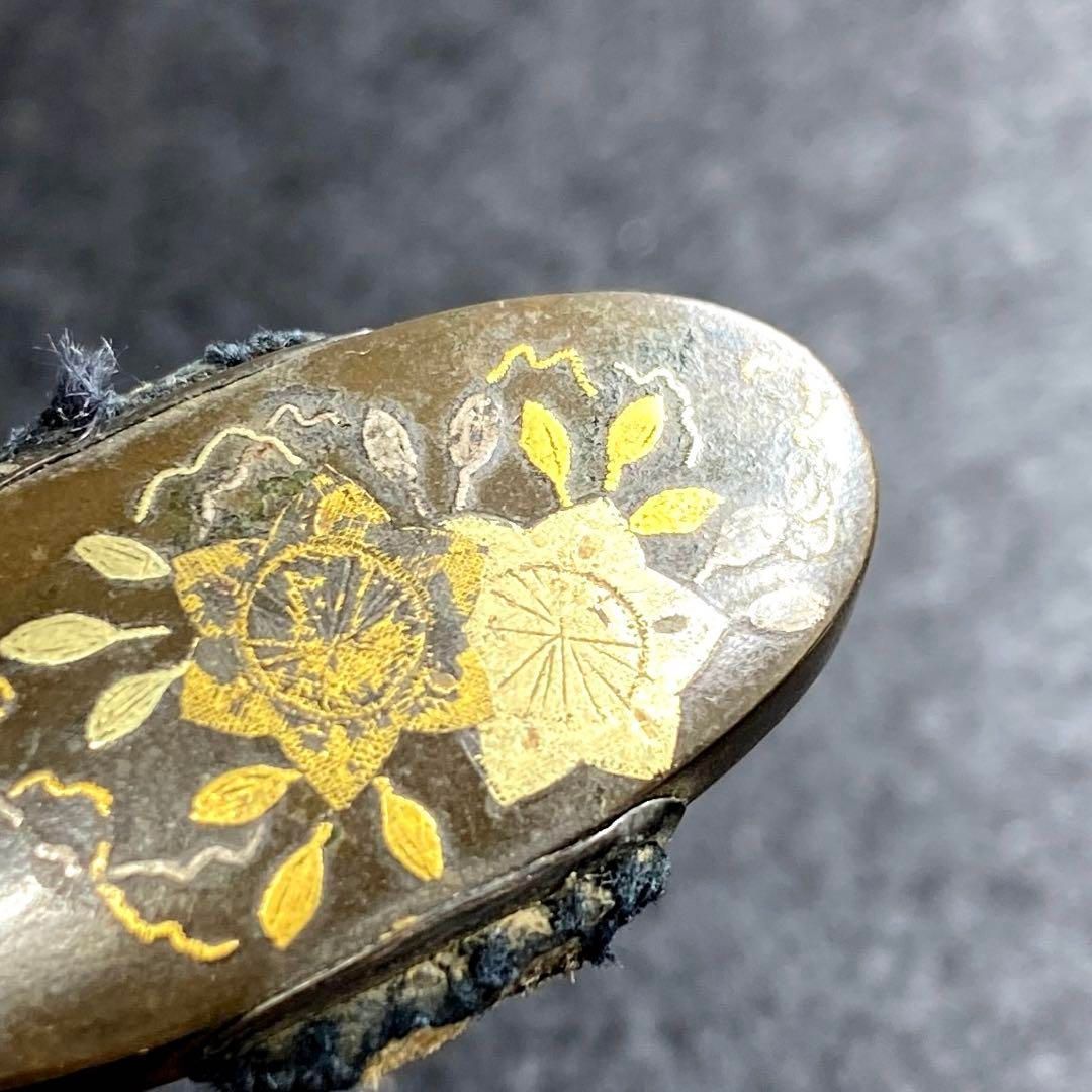 江戸時代　金象嵌縁頭　木箱付　24g  東Y6-0819☆2Fタカニ 江戸時代 金象嵌縁頭 木箱付 24g 東Y6-0819☆2Fタカニ - メルカリ
