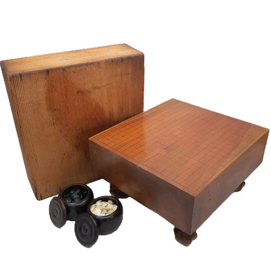 囲碁盤 榧 碁盤 囲碁 ヘソあり 蛤碁石 はまぐり 脚付 作者名あり 1937年