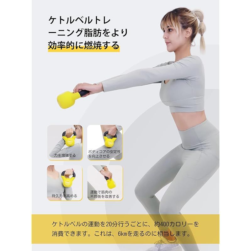 PROIRON ケトルベル ネオプレン kettlebell 一体型鋳鉄製 壶铃 PROIRON ケトルベル ネオプレン 4kg 4キロ kettlebell 一体型