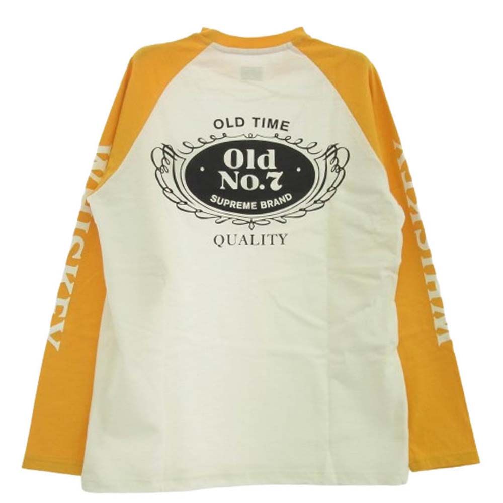 Supreme シュプリーム 09SS Whiskey Raglan L|S Tee 袖プリント ラグラン ロングスリーブTシャツ 長袖カットソー イエロー オレンジ系 M