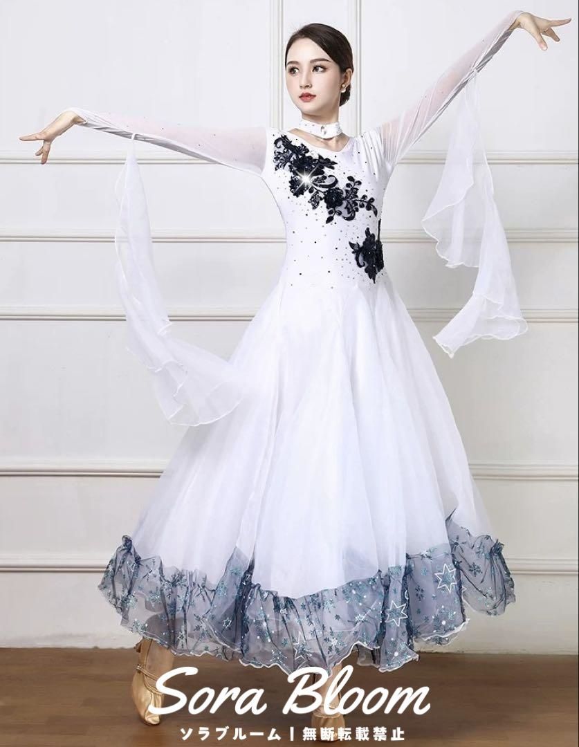 激安人気新品 新品未使用エレガントなストーン付きスタンダードドレス?発表会 社交ダンス