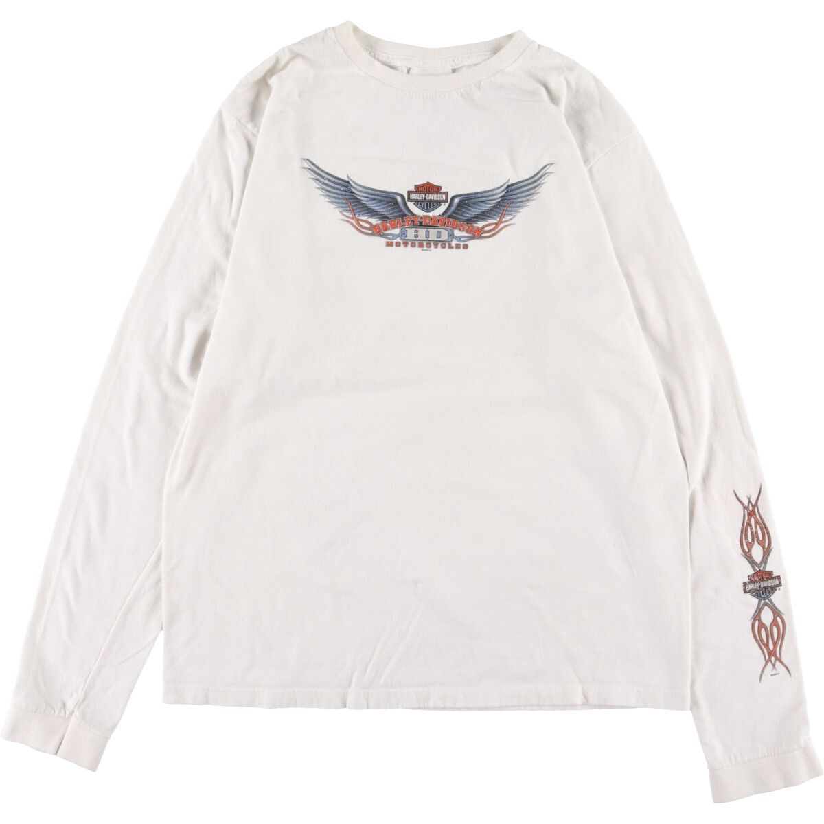 ハーレーダビッドソン Harley-Davidson 両面プリント 袖プリント ロングTシャツ ロンT USA製 メンズXXL /eaa343040