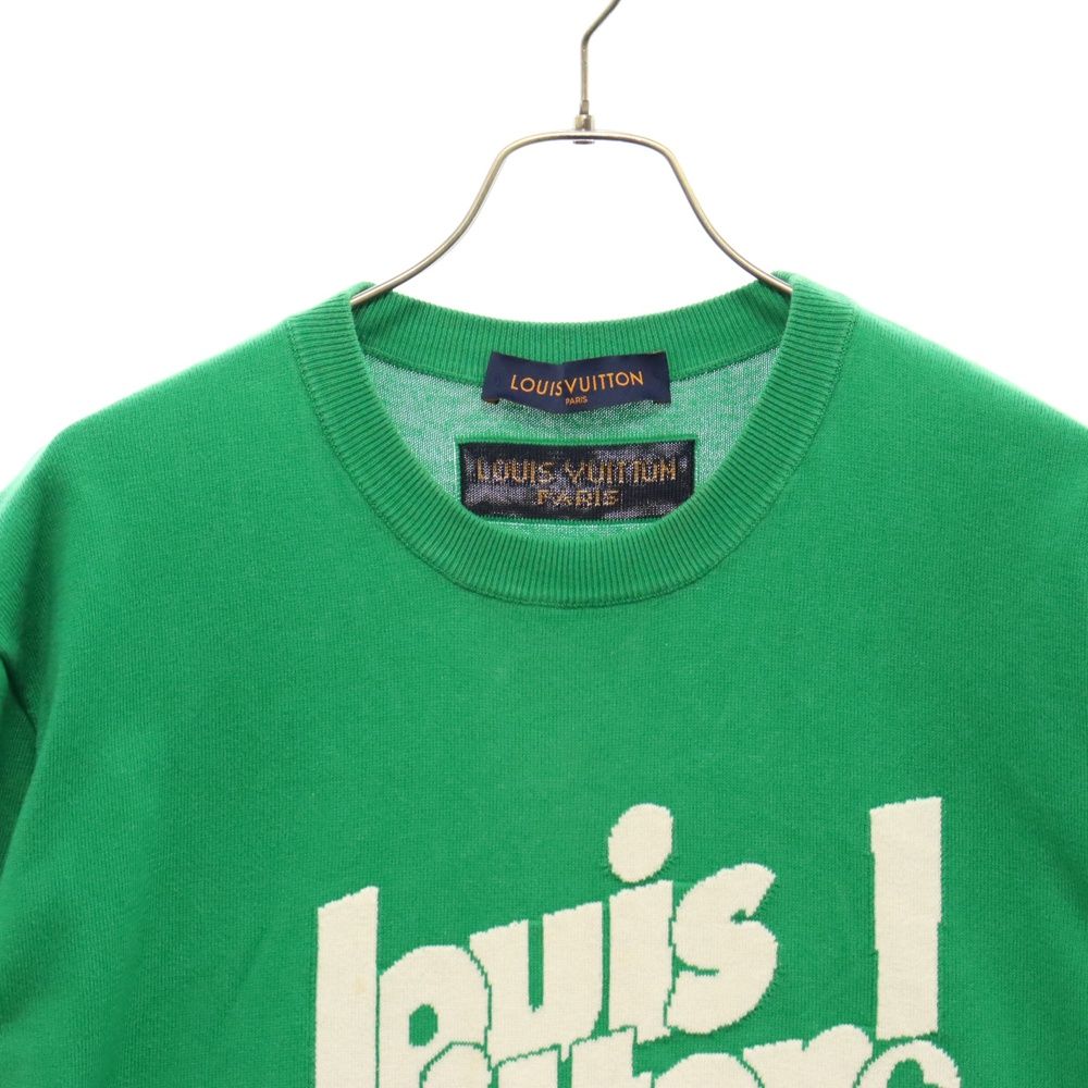 ルイヴィトン 21AW エブリデイLVクルーネック ニットTシャツ グリーン ルイヴィトン 21AW エブリデイLVクルーネック ニットTシャツ
