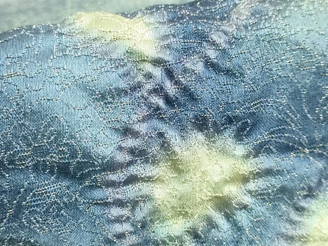 平和屋本店□極上 久保田一竹 幻の辻が花 太鼓柄袋帯 金通し地 上代102  