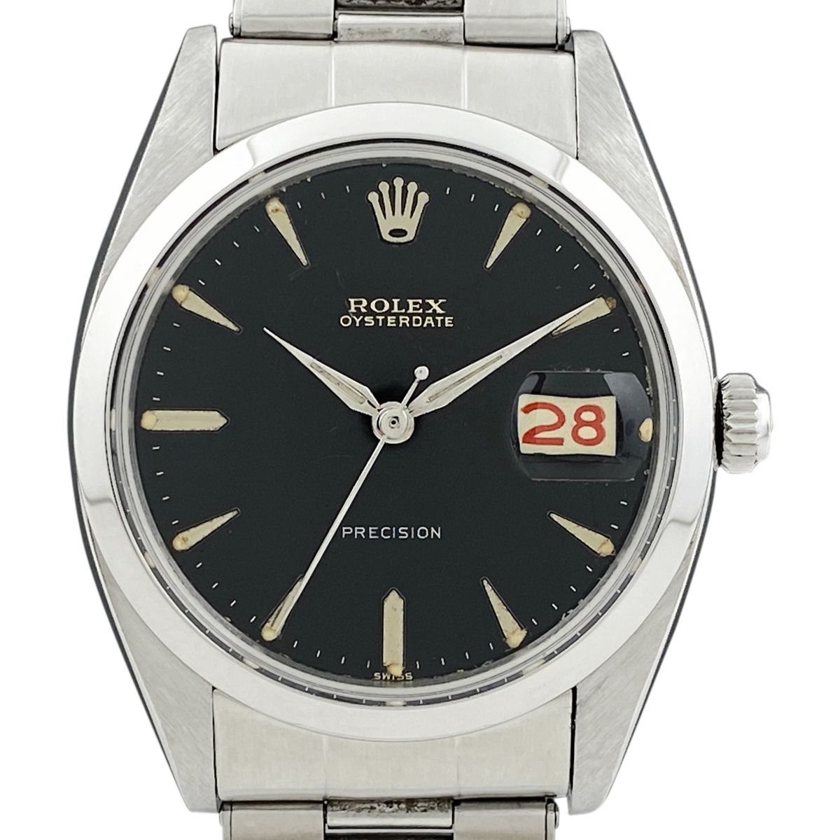ロレックス ROLEX オイスターデイト プレシジョン 6694 腕時計 SS 手巻き ブラック ボーイズ 【中古】 メルカリShops