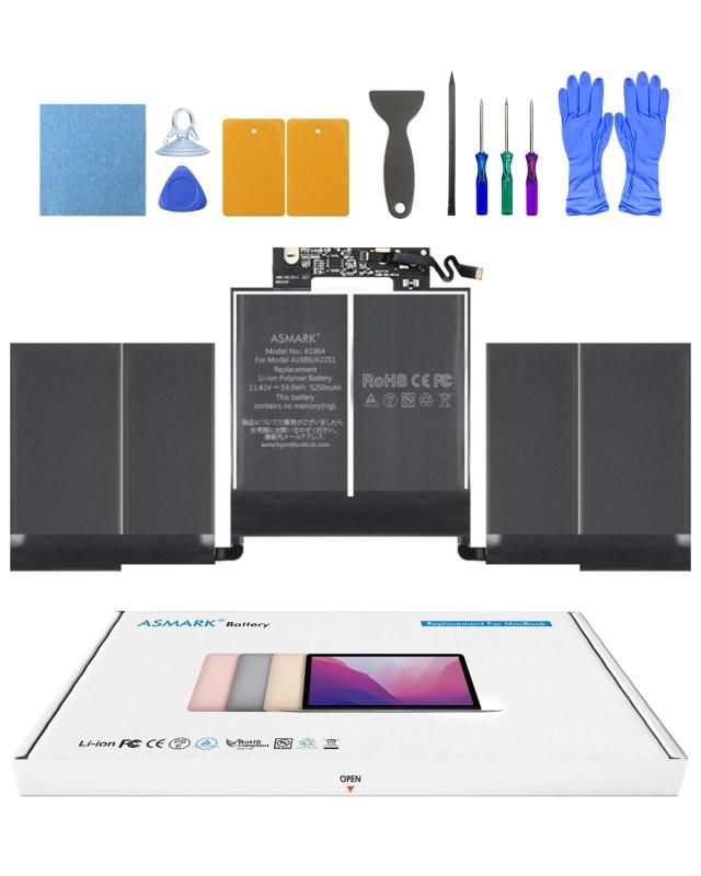 ASMARK Macbook Pro A1989 バッテリー 交換 適用 13インチ A1989 2018 2019 A2251 2020 A1964 バッテリー 13-inch