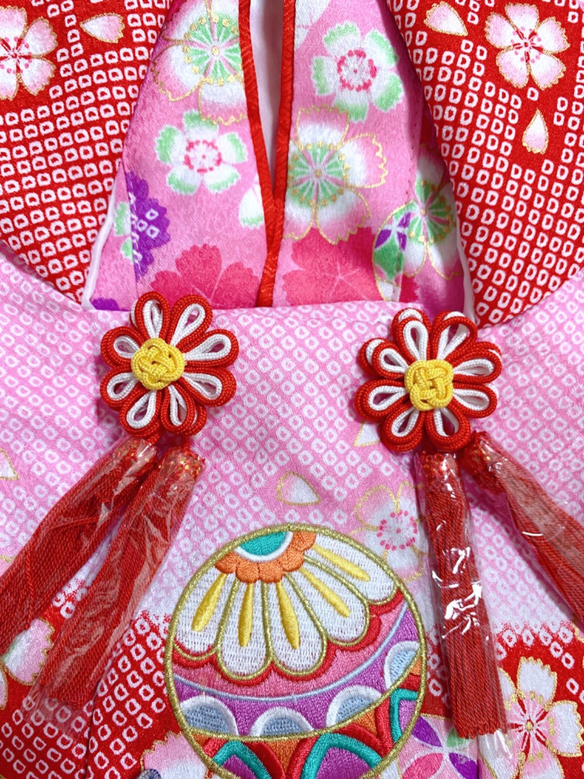 初節句 女の子 着物 ベビー0-1歳 赤ちゃんの被布セット桜柄着物