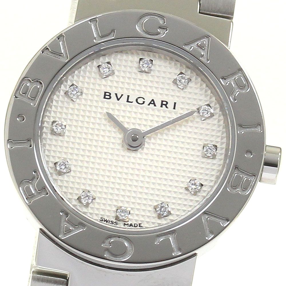 ブルガリ BVLGARI BB23SS ブルガリブルガリ 12Pダイヤ クォーツ レディース美品保証書付き_818482