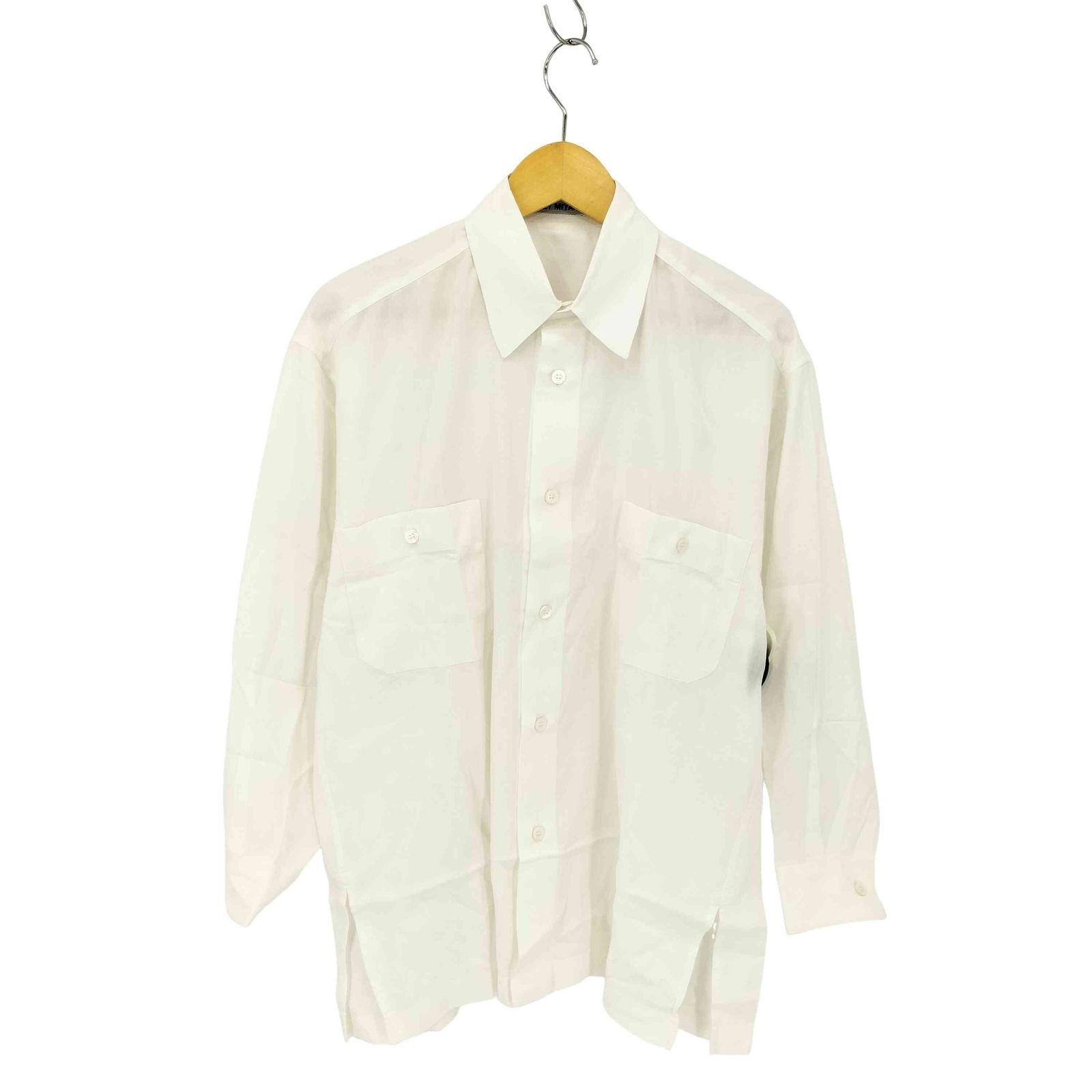 イッセイミヤケ ISSEY MIYAKE 90-2000S 銀タグ 裾スリット コットン L 