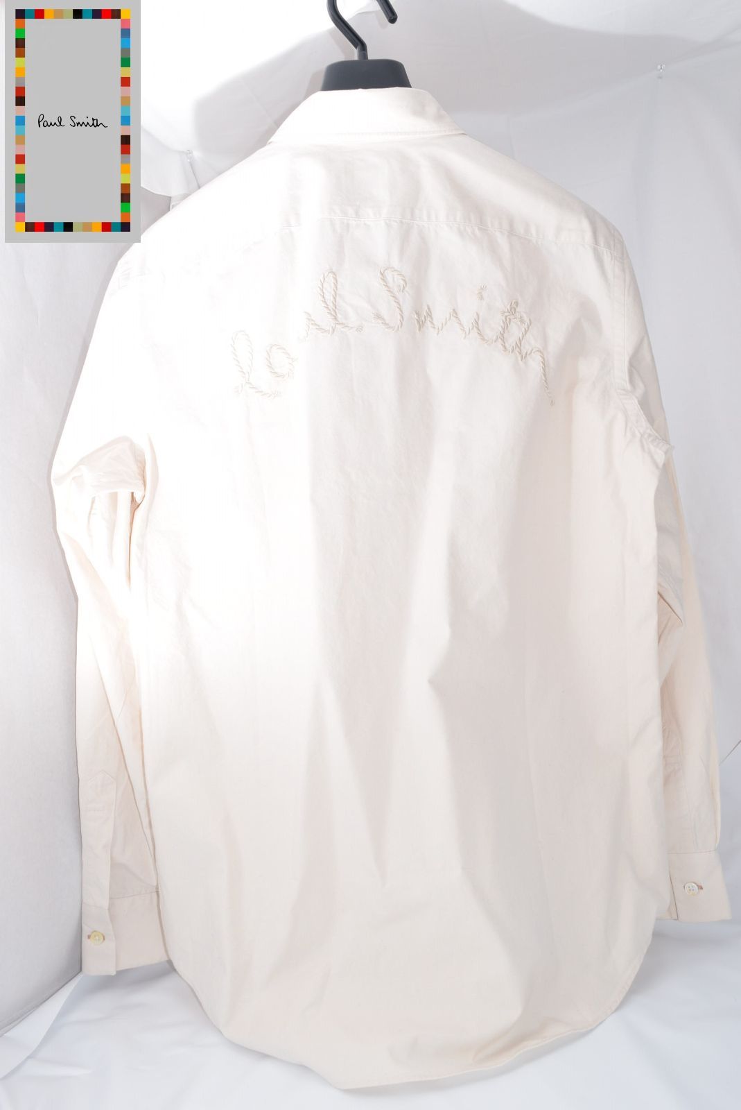 新品☆Paul Smith シャツ Rope ロゴ エンブロイダード ☆象牙☆L 