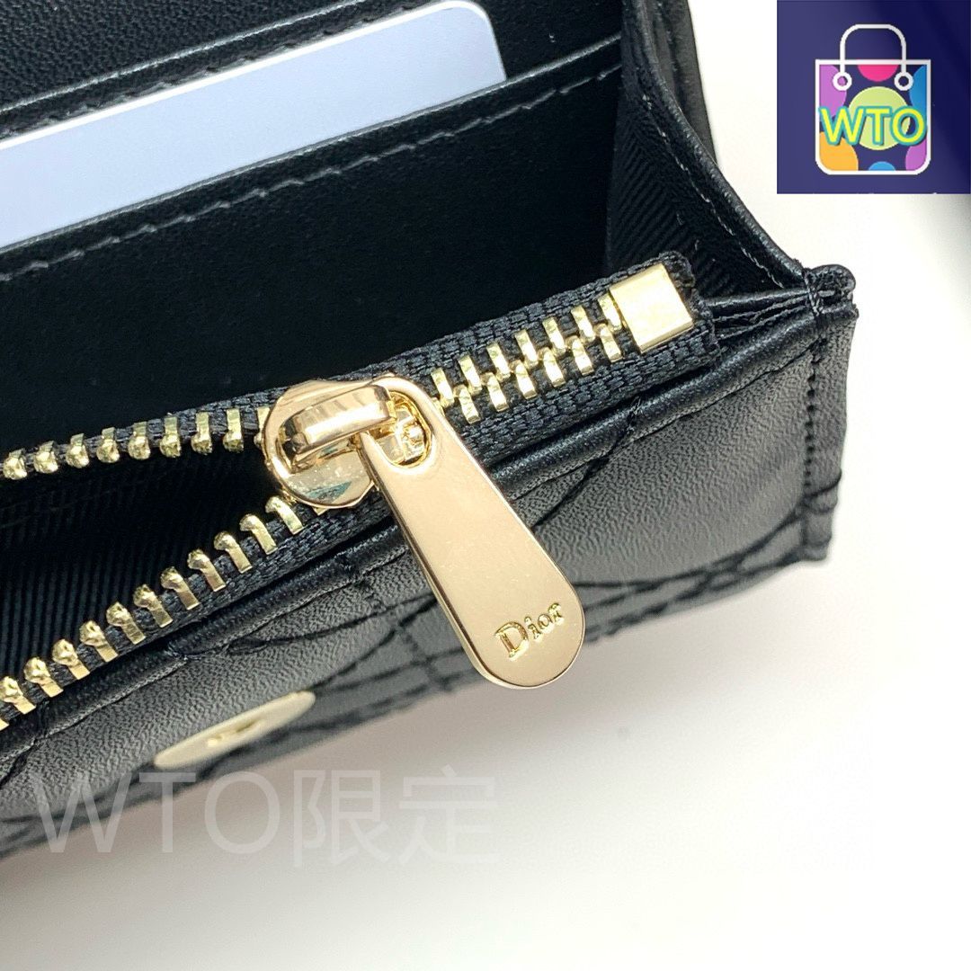 今日特価】Dior 923 ミニレディディオールウォレット, ブラック