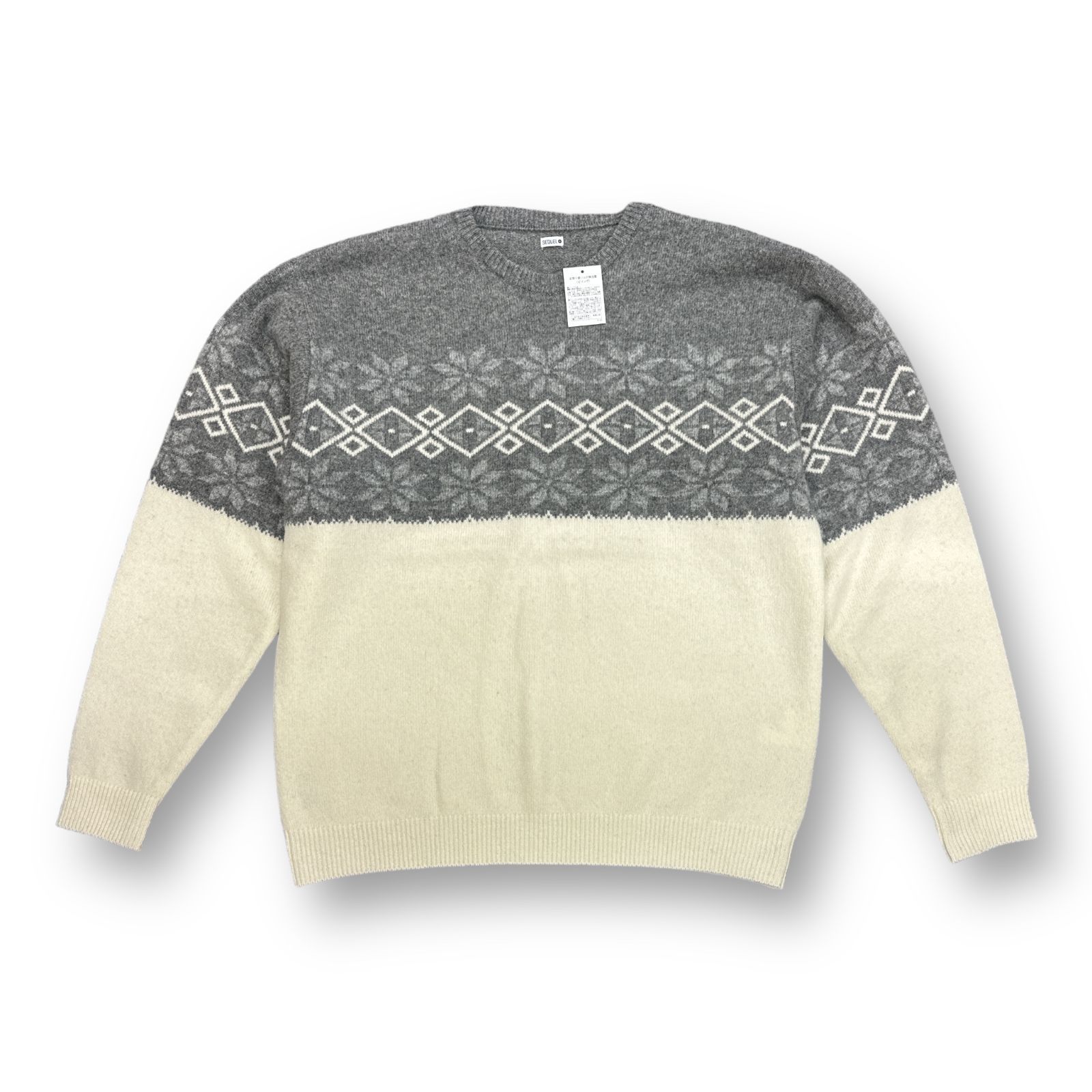 定価55000円 SEQUEL SQ-23AW-KN-03 NORDIC CREW NECK KNIT 