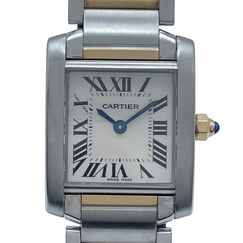 カルティエ Cartier タンク フランセーズ SM W51007Q4 ホワイト YG|SS レディース 腕時計