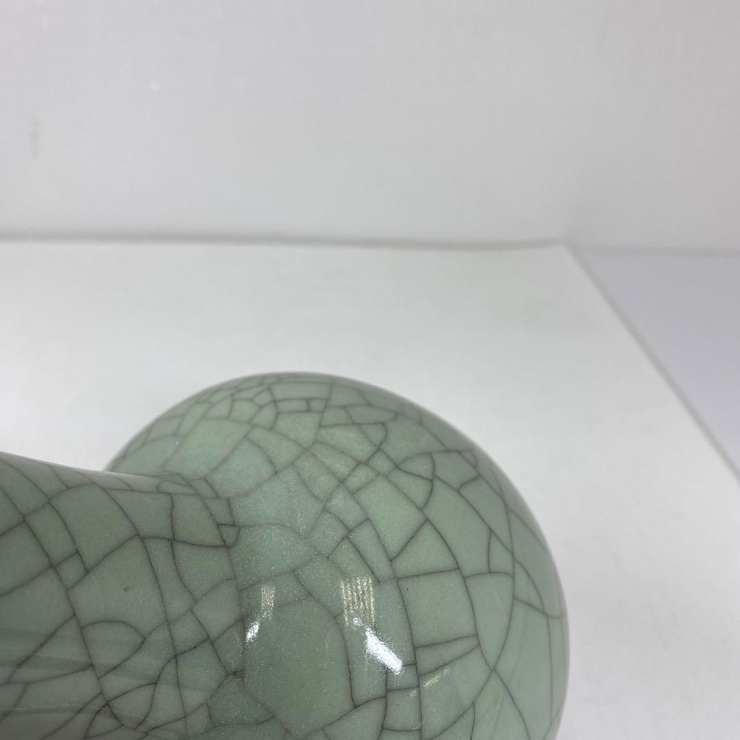 専用　中国古窯　哥窯青磁ひび焼　花瓶　高さ25.5㎝　東な7-0329☆2F 専用 中国古窯 哥窯青磁ひび焼 花瓶 高さ25.5㎝ 東な7-0329☆2F