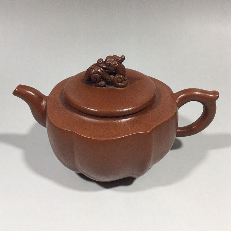 宜興 紫砂壷 菱花壺 工芸品 美術品 置物 中国古美術・六方紫砂壺