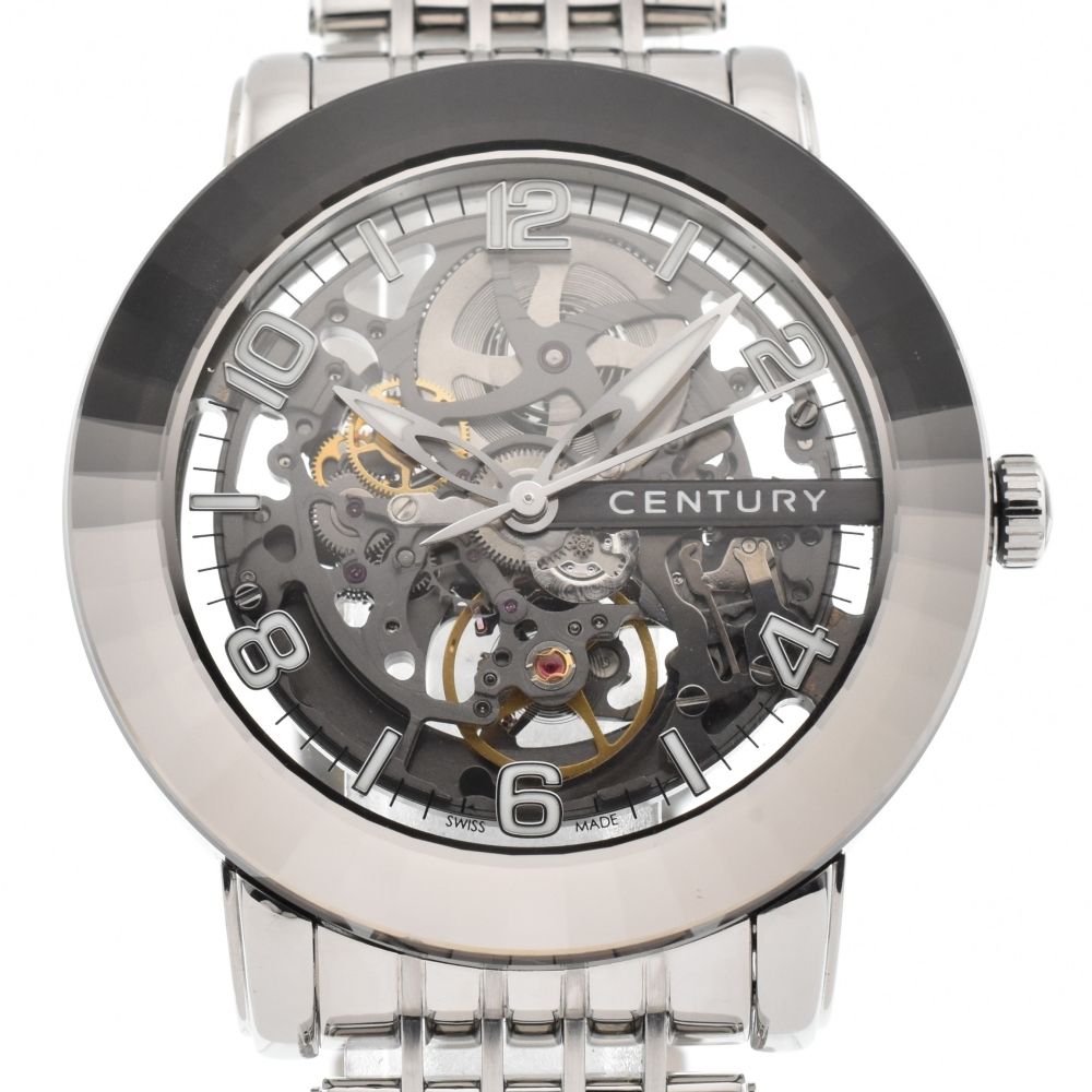 センチュリー CENTURY 648.7.N.S1.12.SF エレガンス スケルトン 48面ハンドカッティング 自動巻き メンズ美品内箱付き N#134158