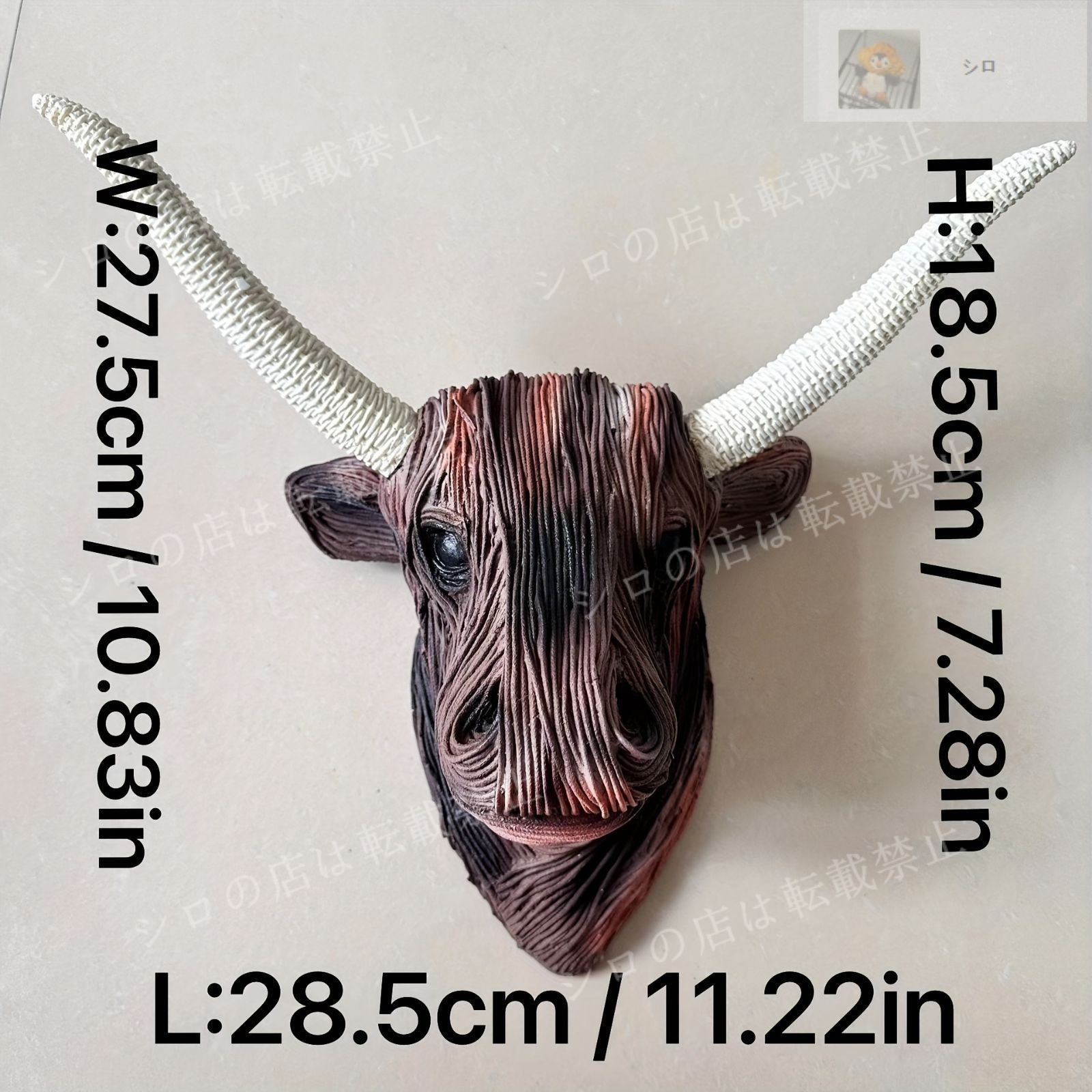 水牛の角？！　置物　壁掛け　インテリア 水牛の角と蹄の、壁掛け飾り