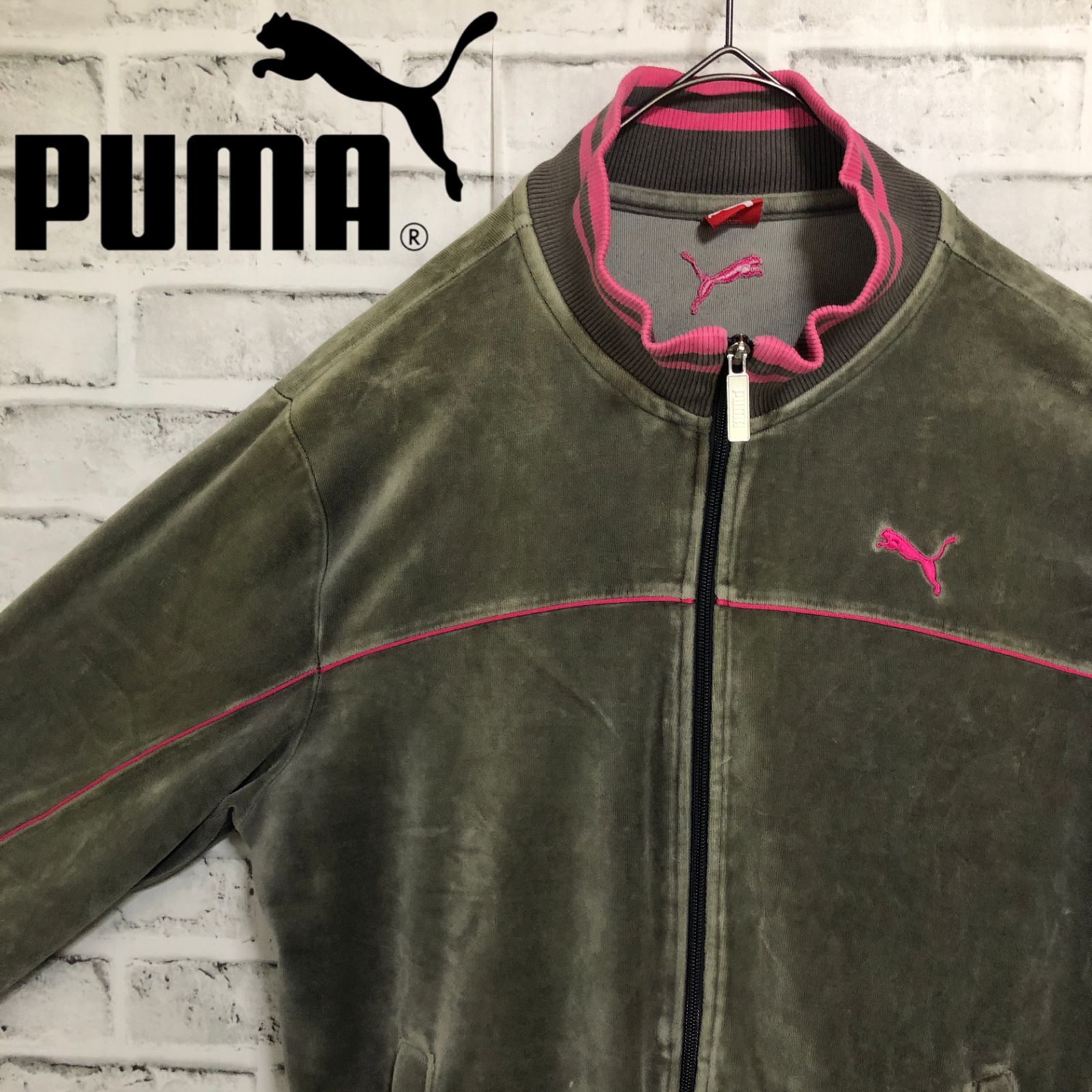 希少XL⭐️PUMA ベロアトラックジャケット/ジャージ プーマ刺繍ロゴ vintage ベロア - メルカリ