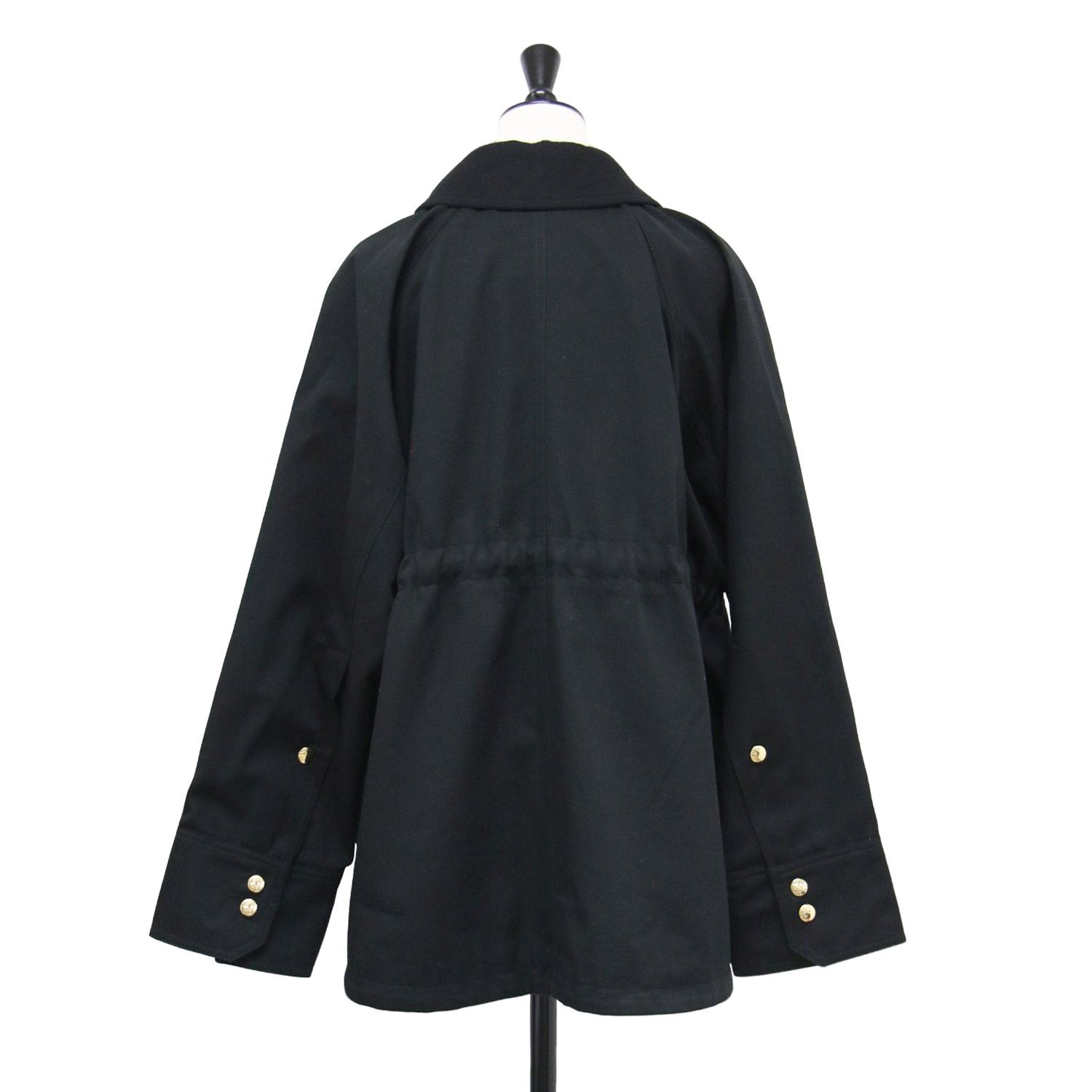PATOU パトゥ コート ブラック 黒 サイズ 36 S | オーガニック コットン リラックス パーカ | コート | ラグランスリーブ フラップポケット フランネル | アウター ジャケット 上着 レディース