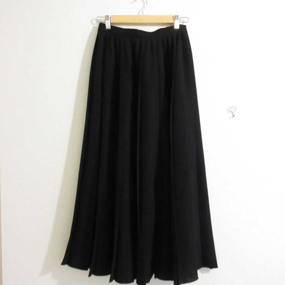 ENFOLD エンフォルド PLEATS SKIRT ロング プリーツスカート 300ES131-0250 36 ブラック レディース 古着