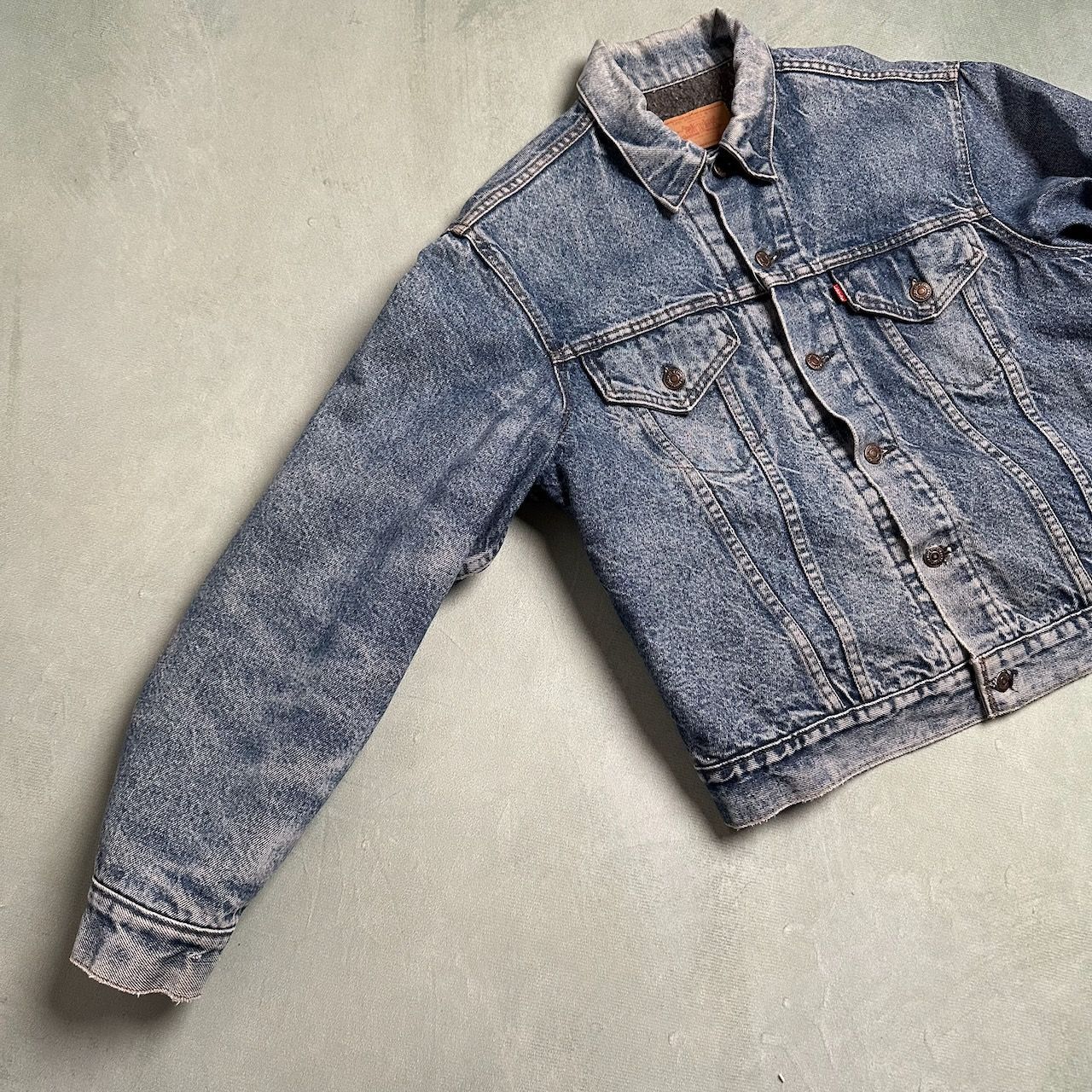 70s　Levi's　70505　リーバイス　スモールe　ボタン裏52　裏地ブランケット　ジージャン　デニムジャケット　44 古着