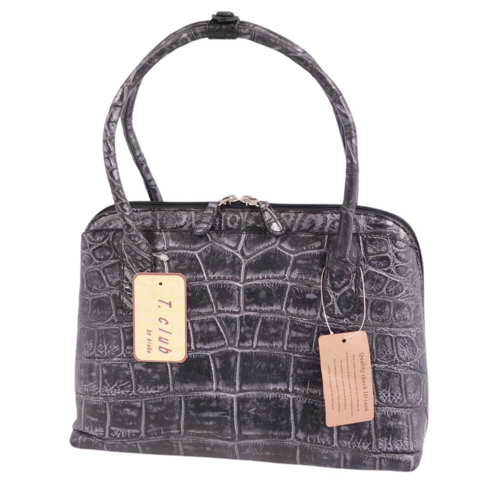 美品 クロコダイル CROCODILE バッグ ハンドバッグ マットクロコ