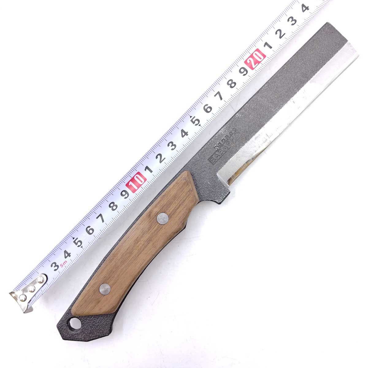 BABACHO 馬場長金物 多喜火鉈 刃渡110mm 革ケース付 焚き火 薪割