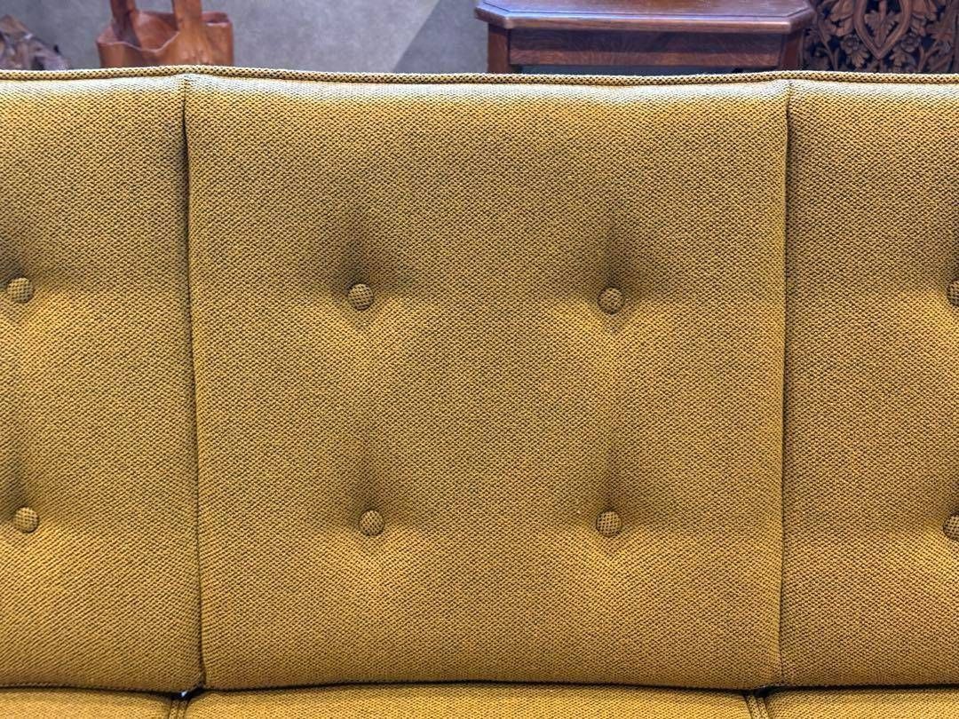 希少 尾州生地 リメイク カリモク 3人用ソファ クラシック コロニアル