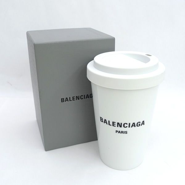 BALENCIAGA | バレンシアガ ◆PARIS ロゴ タンブラー 蓋付きコップ 食器 陶器 ブランド