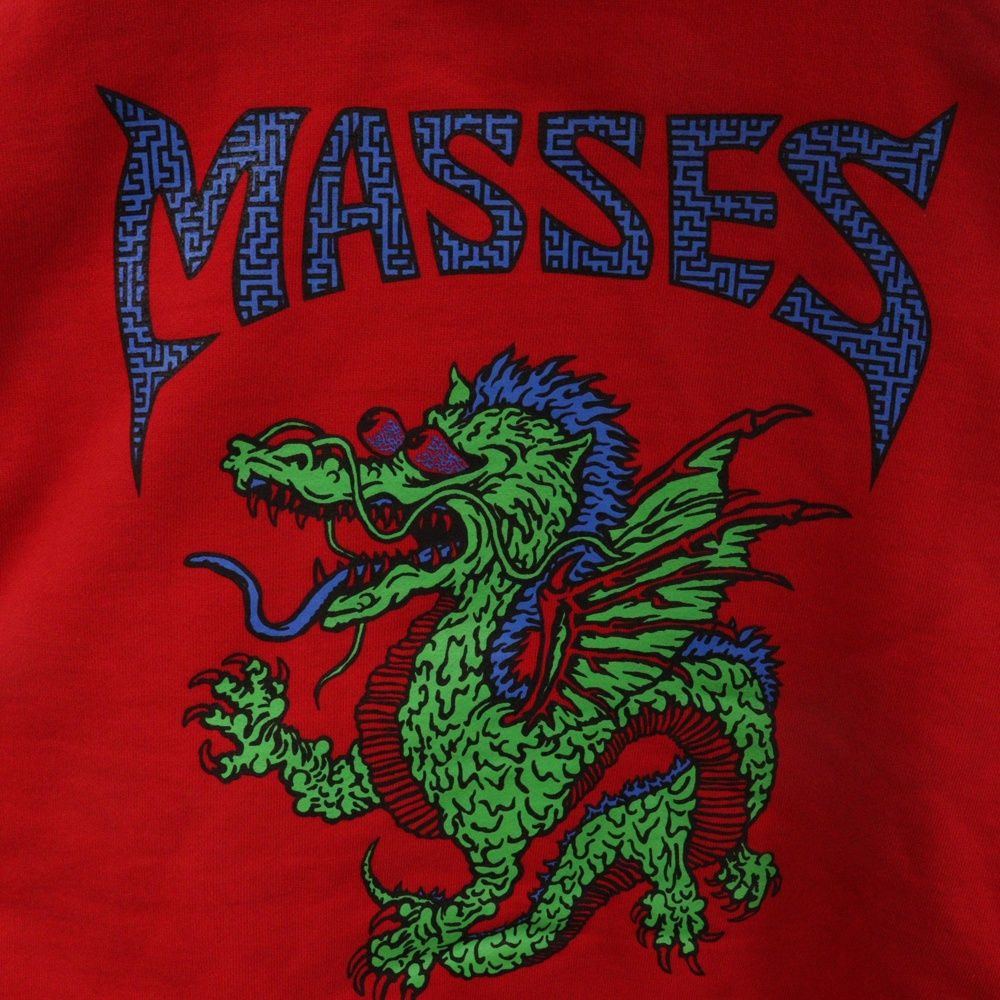 MASSES (マシス) SWEAT HOODED DRAGON ドラゴンプリント プルオーバー