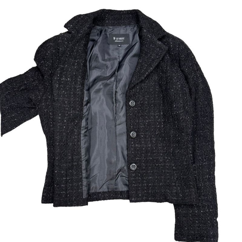 M-PREMIER ジャケット 36【中古品】 M-premier BLACK エムプルミエ ジャケット 黒 比翼 36