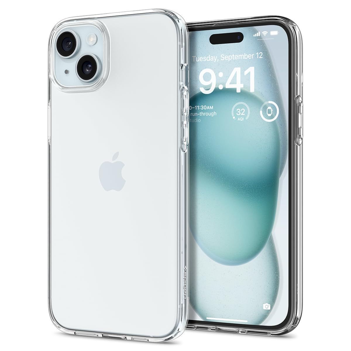 Spigen iPhone 15 ケース クリア 薄型 耐衝撃 軽量 米軍MIL規格取得 黄変抑制 レンズ保護 指紋防止 擦り傷防止 ワイヤレス充電対応 リキッド・クリスタル ACS06699 (クリスタル・クリア)