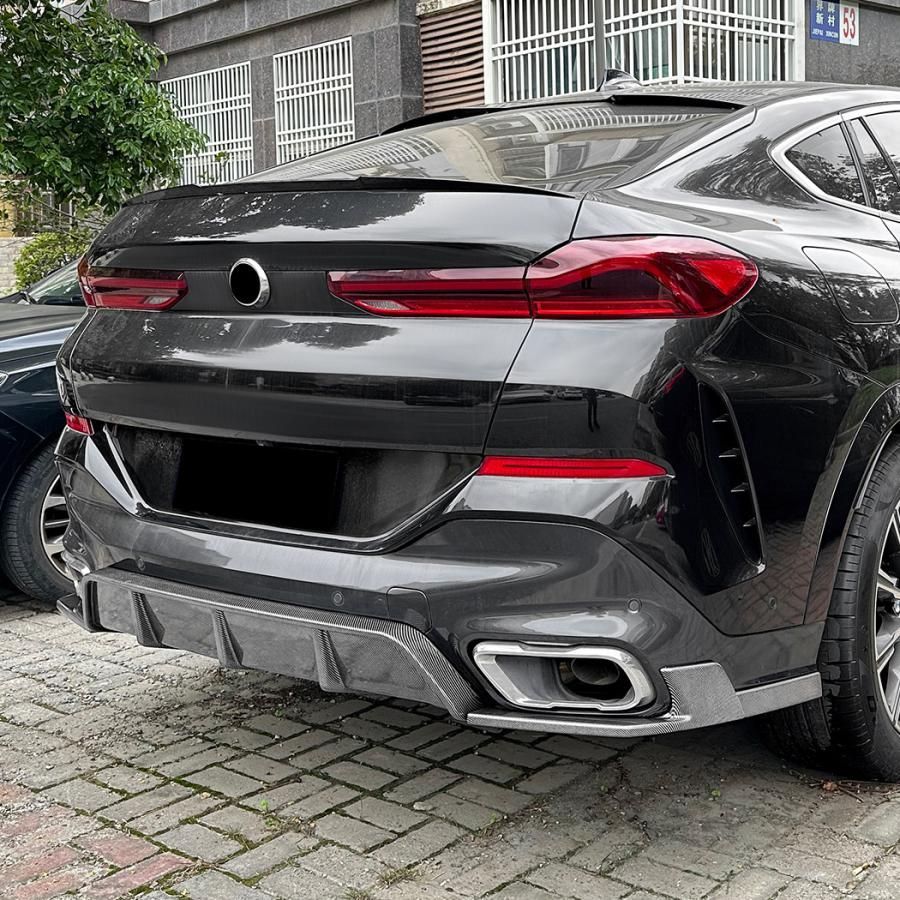 スポーティ全開♪ BMW カーボン ルック リアバンパー リアディフューザー G06 X6 xDrive35d M50i M60i Mスポーツ X6シリーズ b12122