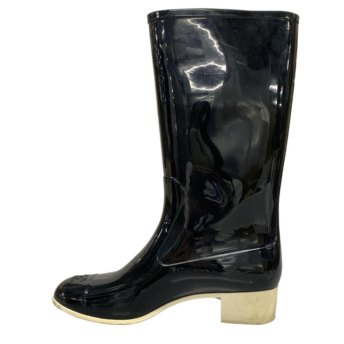 【美品】CHANEL シャネル レインブーツ 長靴 ココマーク カメリア 黒 CHANEL シャネル ブーツ レディース カメリア レインブーツ ココ