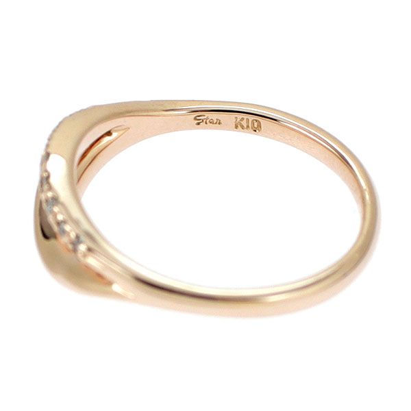 ノジェス★K10★0.01ct7号リング ★アガット★エテ★スタージュエリー スタージュエリー K10PG ダイヤモンド リング 0.03ct ピンキー