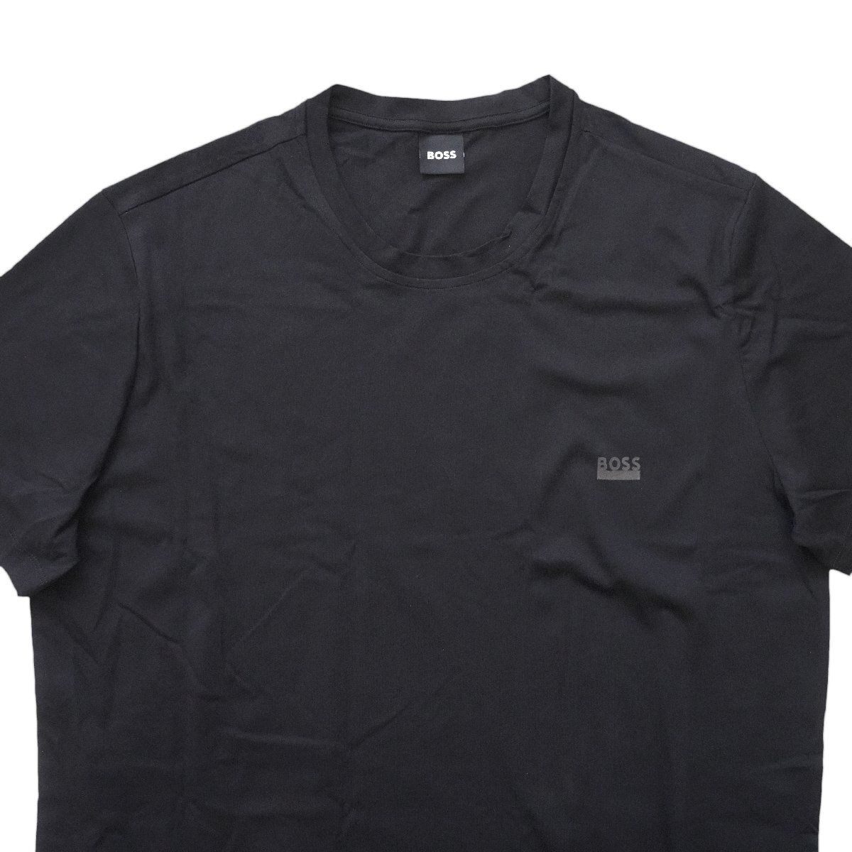 2025 BOSS ロゴ シグネチャーストライプ Tシャツ 黒 M ボス HUGO 2025◇最新作◇ BOSS ◇ボス◇ワンポイント BOSS ロゴ 裾