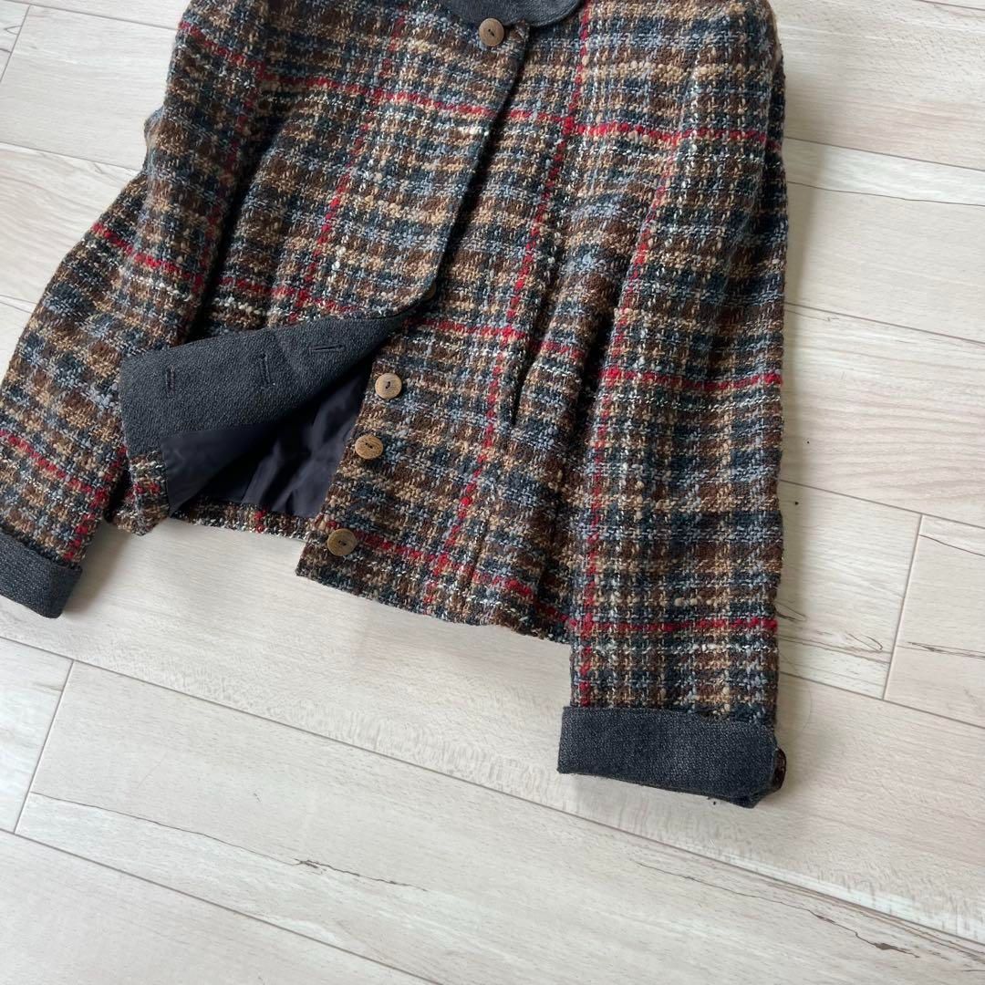ジュンアシダ チェックツイードジャケット