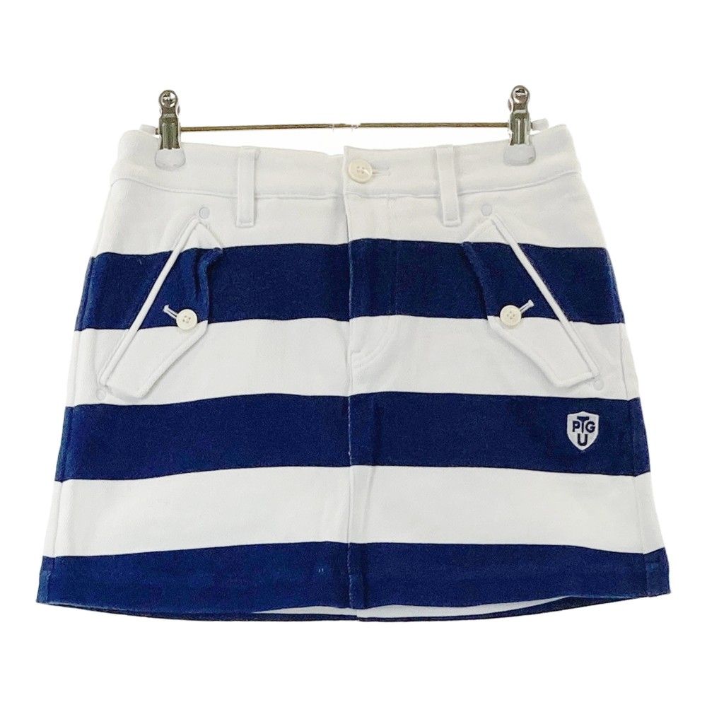 【新品】PEARLY GATES パーリーゲイツ スカート ボーダー レッド系 1 [240001161082]ゴルフウェア レディース サイズ：0 PEARLY GATES パーリーゲイツ スカート ボーダー柄 ホワイト